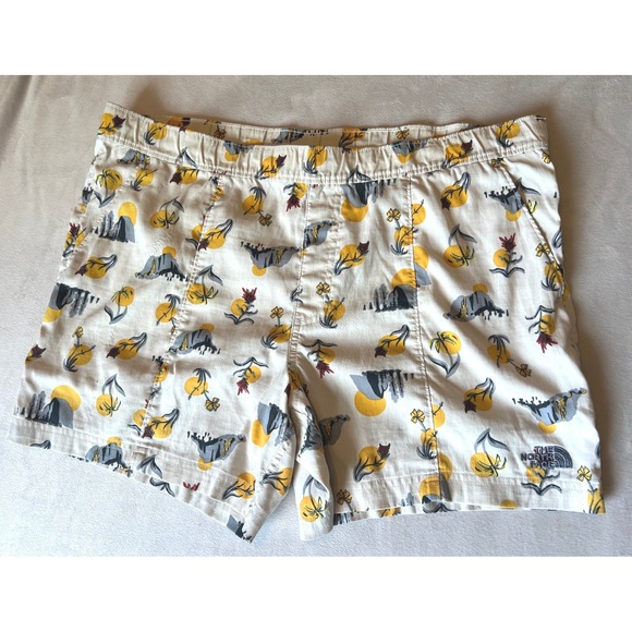 The North Face Other - The North Face Mens Class V Yosemite Print Shorts Cream Yellow Medium 5 Inch